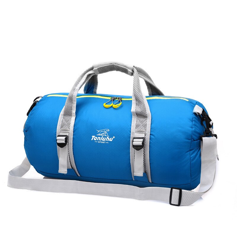 Udendørs foldning stor kapacitet rejse håndbagage taske multifunktionelle sports gym taske: Blå