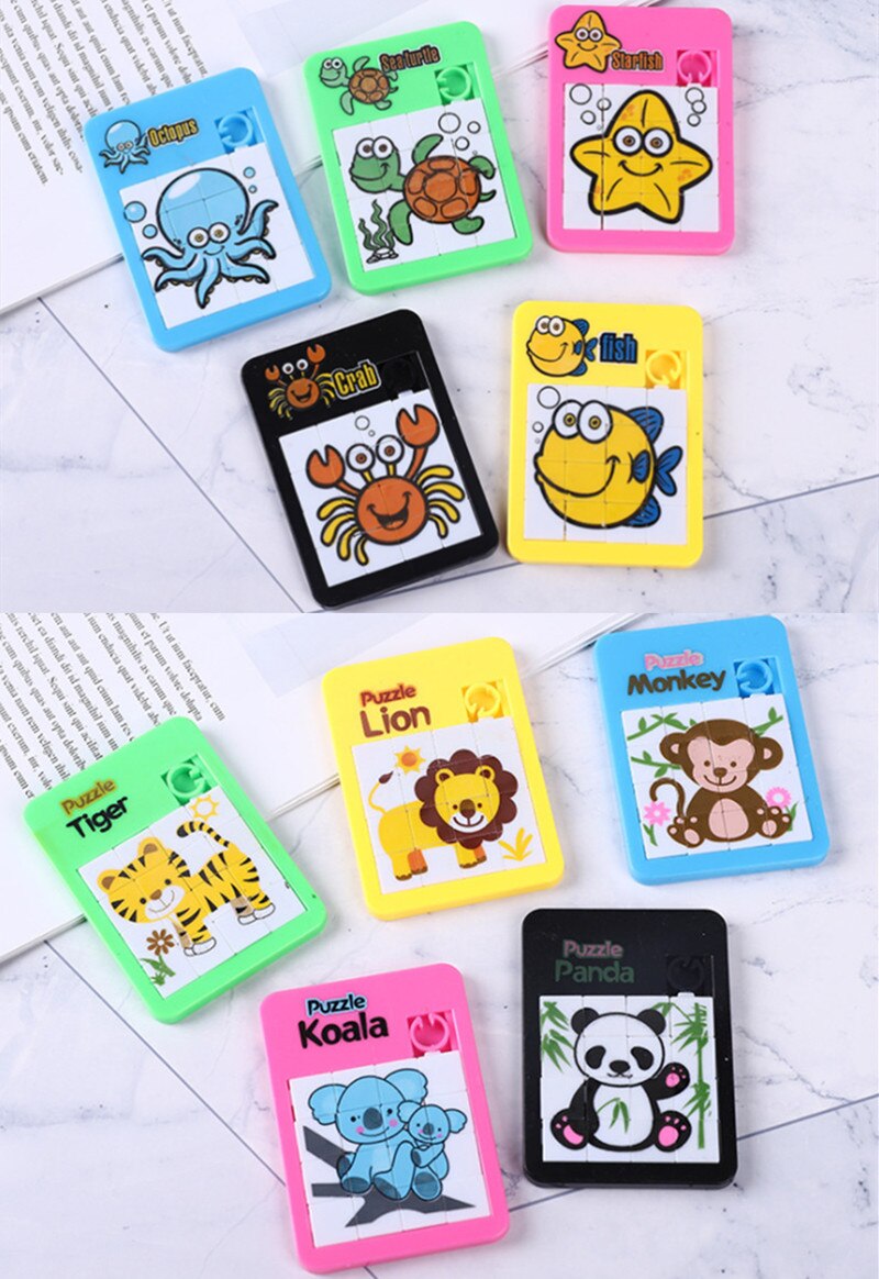 1Pc Vroege Educatief Speelgoed Te Ontwikkelen Voor Kinderen Jigsaw Digitale Nummer 1-16 Dier Cartoon Puzzel Game Brain Oefening mini Speelgoed: 1pc animal style