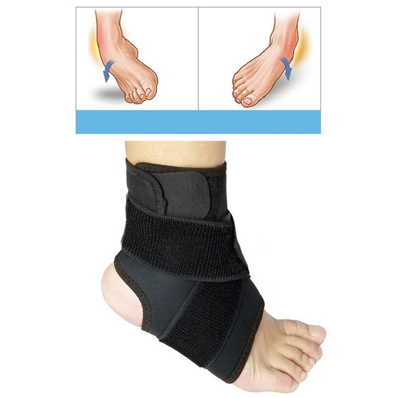 Elastische Veiligheid Enkel Ondersteuning Gym Running Bescherming Voet Bandage Enkel Brace Band Zwarte Anti-Slip Guard Sport Fitness Ondersteuning