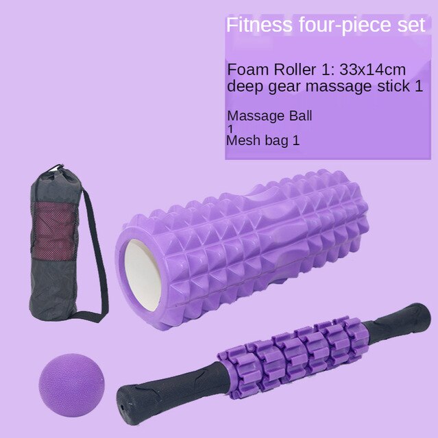 Yoga massage stick roller muscle relaxation shaft spiked club massage roller rolling leg stick fitness stick fascia Rod: Mixed 3