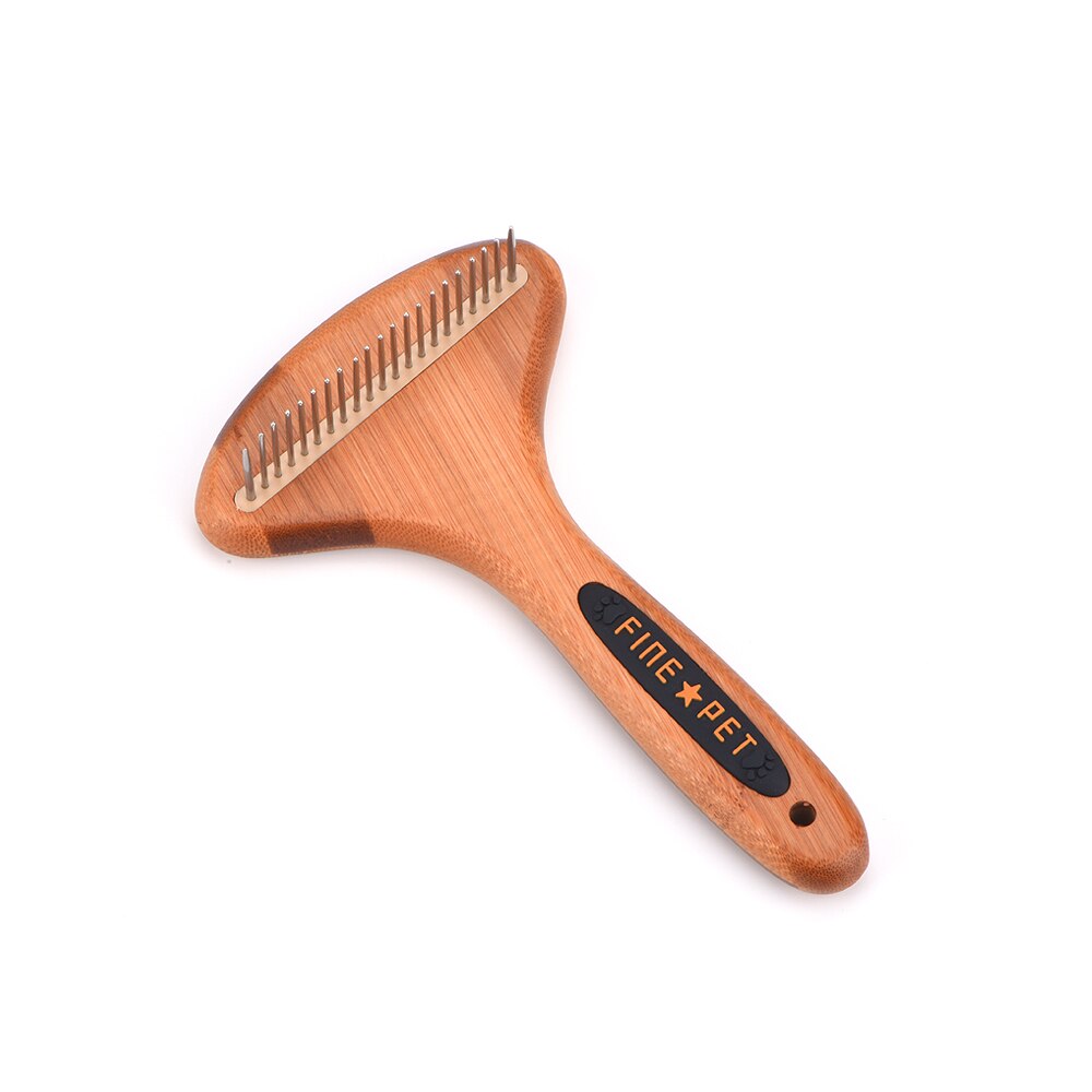Pet Grooming Rake - 25mm Long Tooth Undercoat Dog Rake with Rotating Teeth, Steel Brush Comb for Long Hair Pet Dematting Tools
