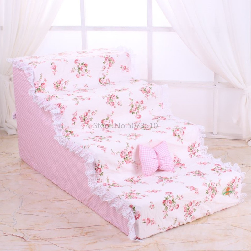 Pet Small Dog Sofa Pet Dog Cushion Teddy Stair Step Removable Wash Up The Bed Ladder Four-layer Dog Ladder Pet Stair Steps: Camouflage