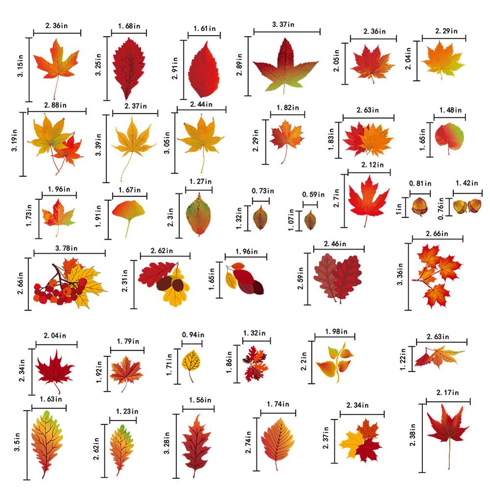 8 sheet fall Leaves Window Clings - Thanksgiving Maple Decorations Autumn Sticker Decals Party Decor Ornaments Fast