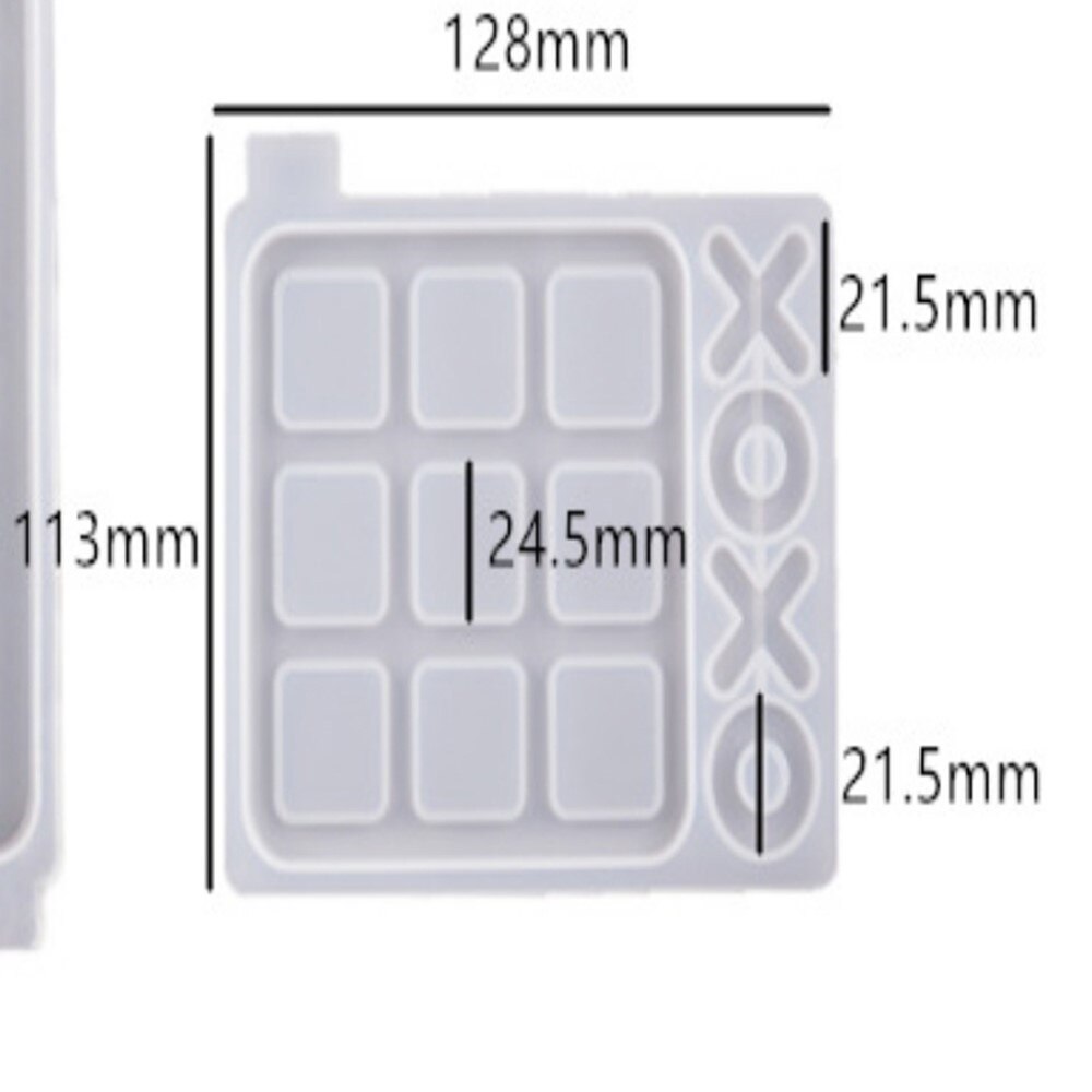 Tic Tac Toe OX gra w szachy lustro silikonowe formy odlewnicze dla majsterkowiczów żywica Uv epoksydowa biżuteria narzędzia Craft Handmade Making mały rozmiar: Small