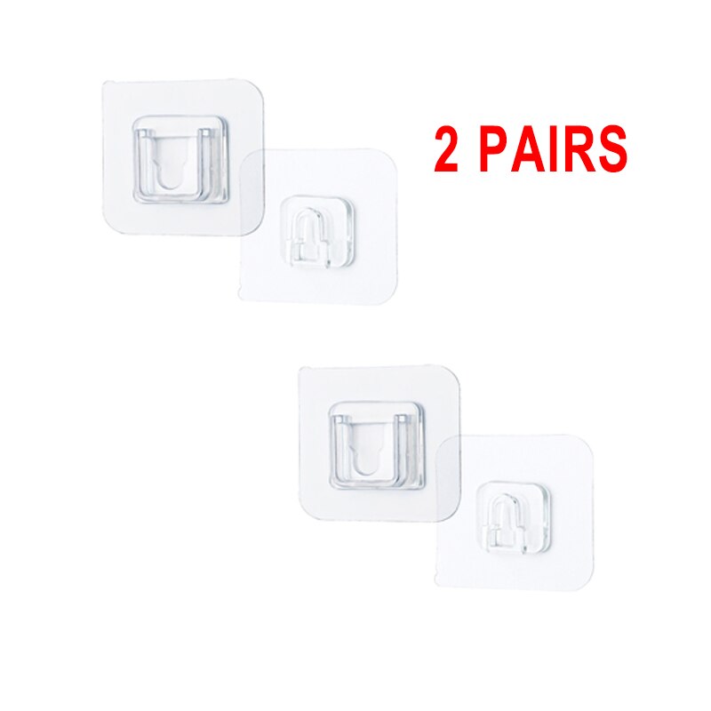 2/6/12 Double-Sided Holder Wall Mounted Wire Storage Row Socket Holder Adhesive Sucker Traceless Storage Holder Kitchen Bathroom: 2 pairs