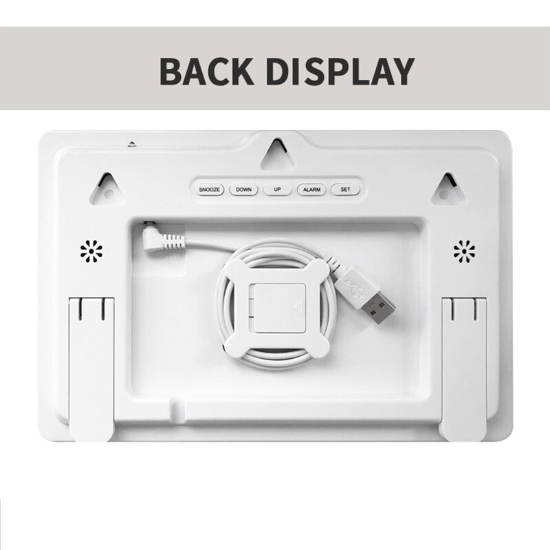 LED Digital Wall Clock Temperature Date and Day Display Electronic LED Clock with Remote Control for Home Living Room Decoration