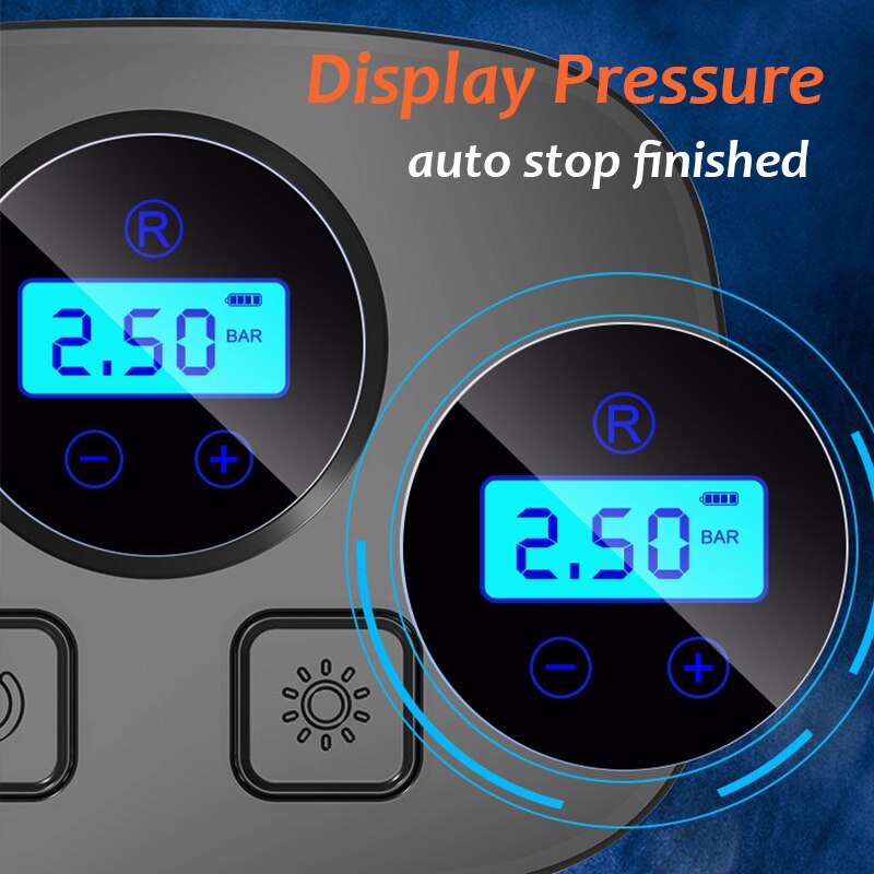 Handheld Wireless Car Air Compressor 150PSI Auto Tire Inflator Pump 12V Digital Tyre Pressure Cordless Home Car USB Chargable