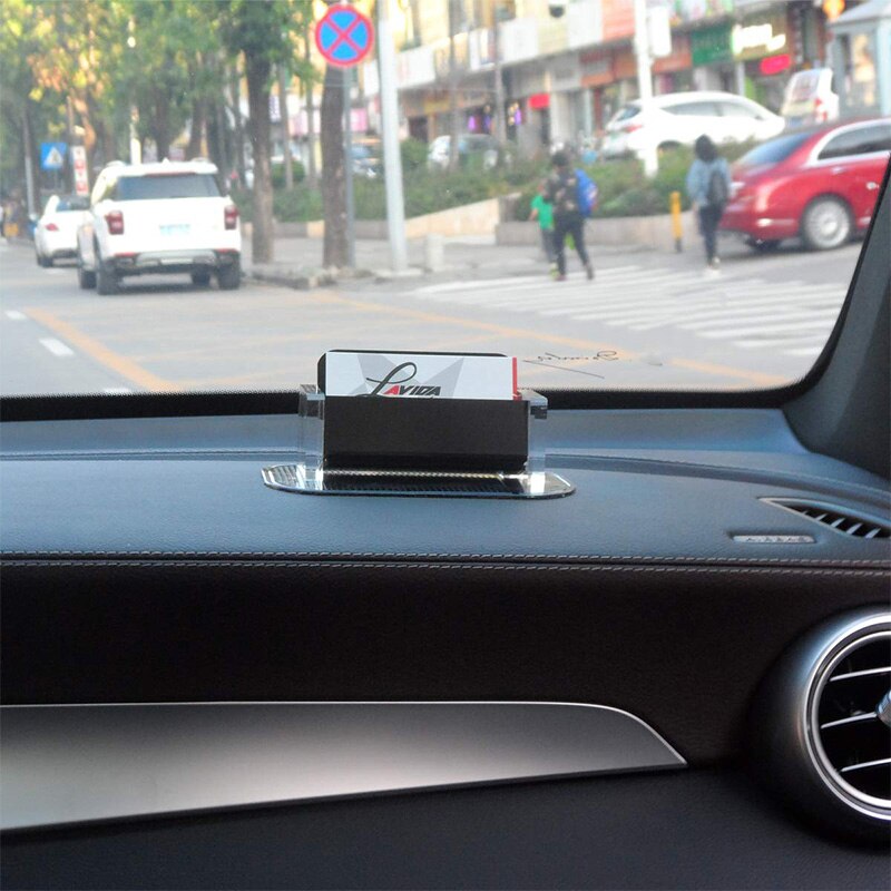 Acrylic Desktop Business Card Holder Display for Desk Business Card Stand for Office Black
