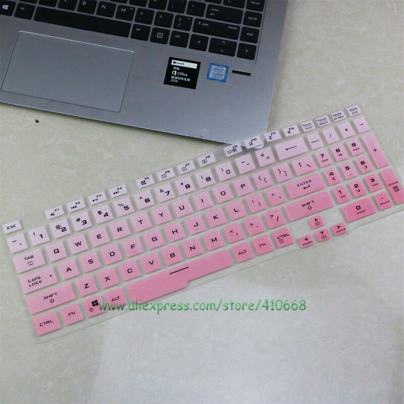 For ASUS TUF Gaming A15 FA506 FA506iu FA506iv Fa506ii / Asus TUF A17 FA706 Fa706ii FA706iu PLUS Laptop Silicone Keyboard Cover: Gradualpink