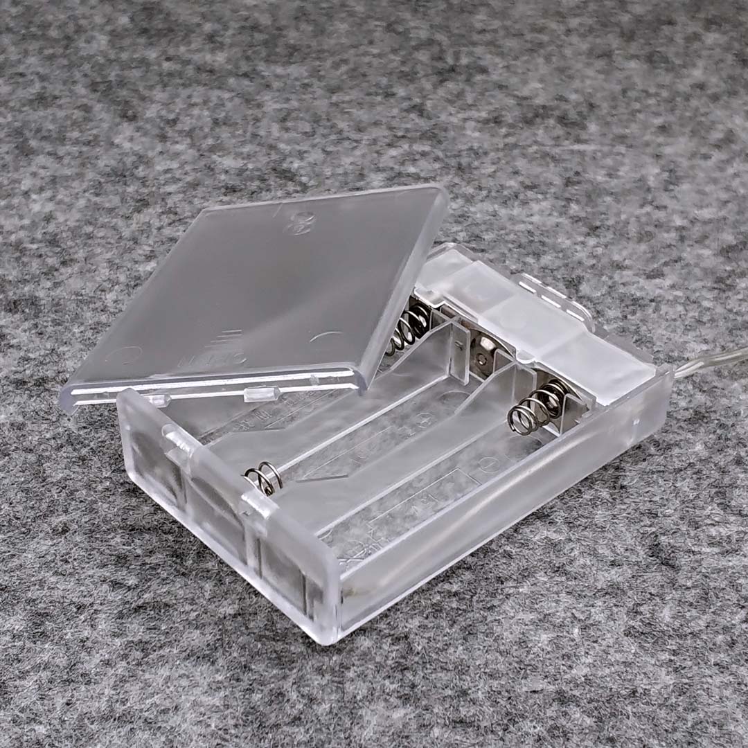 3 caixa de suporte de bateria aa com interruptor novo 3 aa 4.5v caixa de suporte de bateria com caixa transparente de chumbo