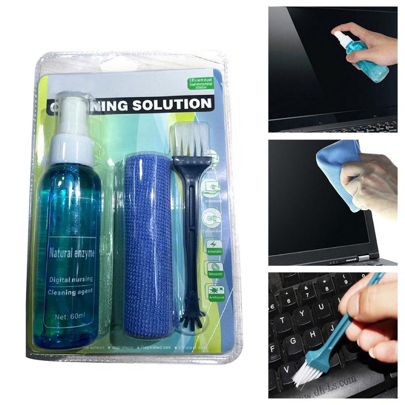 Laptop Computer Cleaning 3-Piece Set Cleaning Solution Mobile Phone SLR Camera Household Appliances Cleaning Cloth