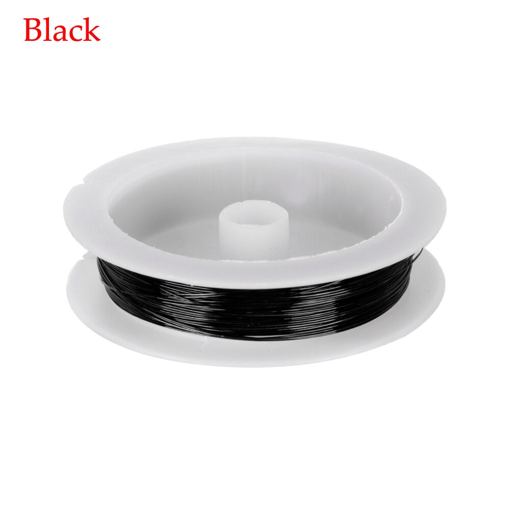10m/Roll Iron Craft Wire 0.5mm Spool Soft DIY String Jewelry Craft Metal Wire for DIY Decorative Artificial Flower Wreaths Decor: black