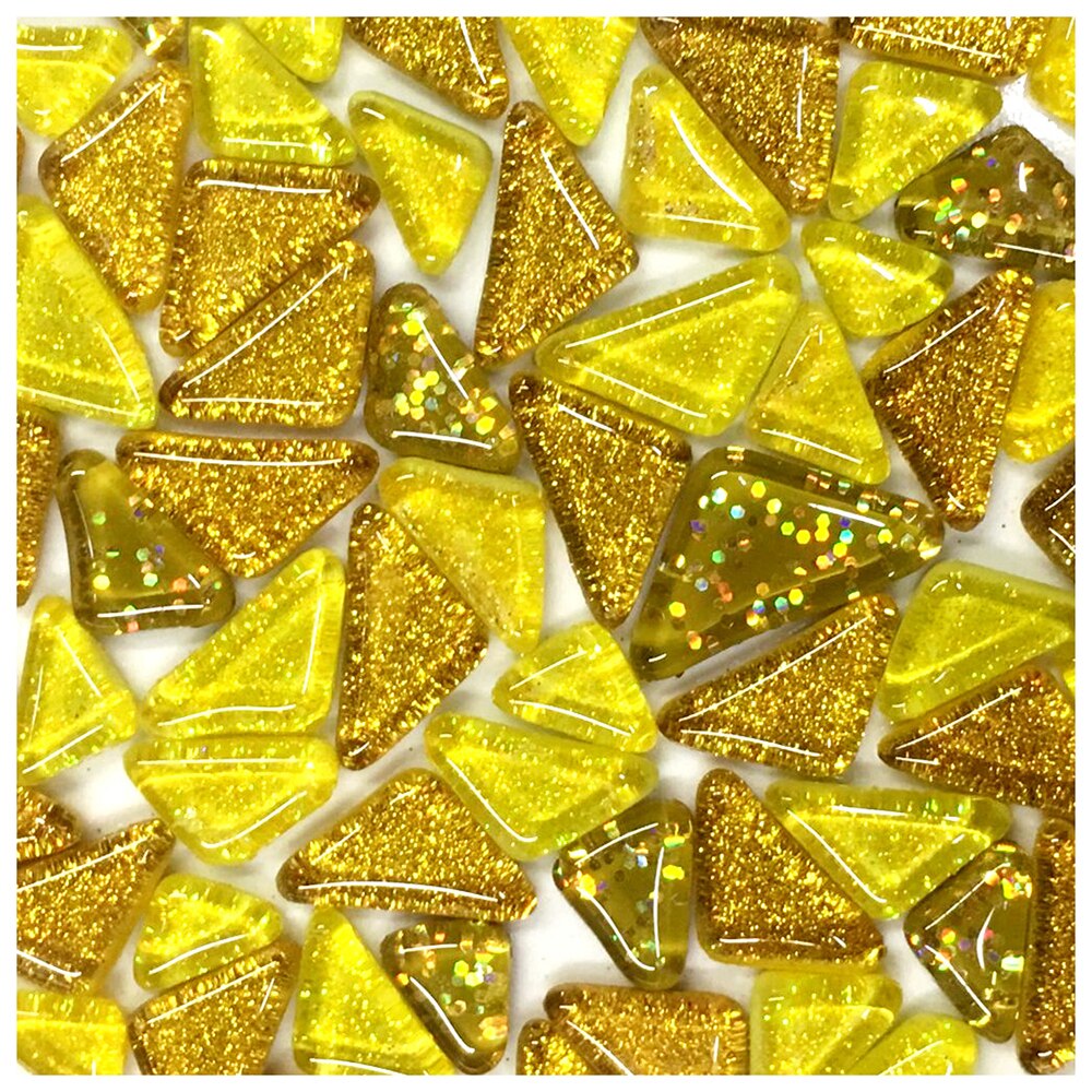 120g 70Pcs Glitter Shiny Crystal Mosaic Tiles 1-2cm Square Triangle Shape DIY Mosaic Stone Multi-Color Optional Craft Materials