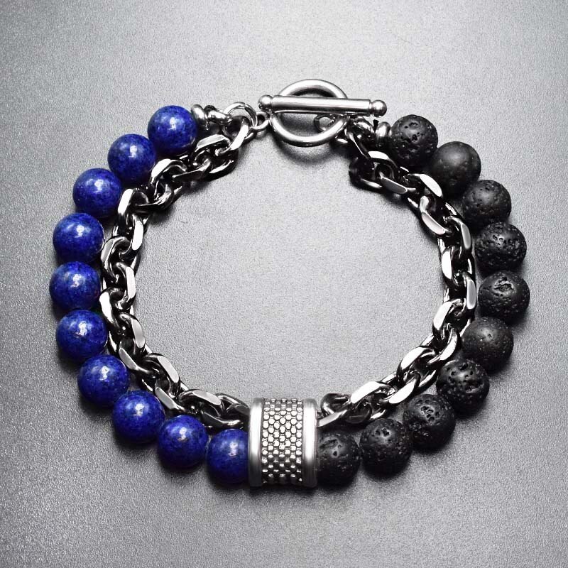 Natuursteen Kralen Mannen Accessoires Roestvrij Staal Vrouwen Armband Bracciale Uomo Bileklik Armbanden For A Vrouwen Sieraden: 1