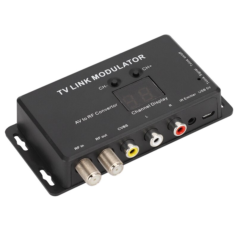 Tm70 uhf-tv-link-modulator av-zu-rf-wandler ir-extender mit 21- kanal-display pal/ntsc