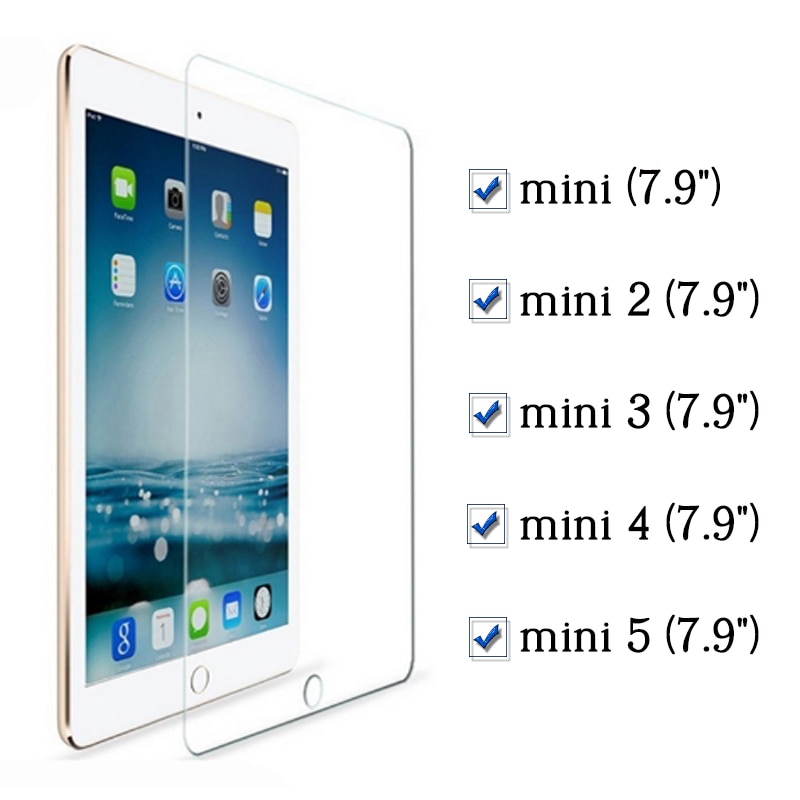 Vidro de proteção para apple ipad mini 2 3 4 5 7.9 polegada protetor de tela eu almofada mini2 mini3 mini4 mini5 7.9 polegada temperado filme de vidro