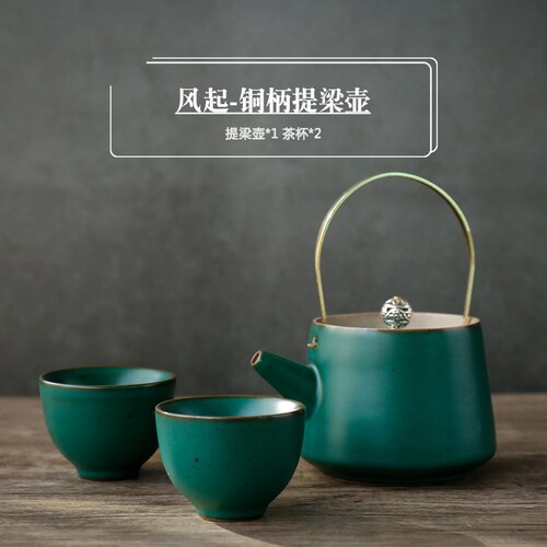 3 stykke sæt stentøj keramik pot pot tekande keramik husholdning puer pot te maker kung fu te sæt tekop: 1