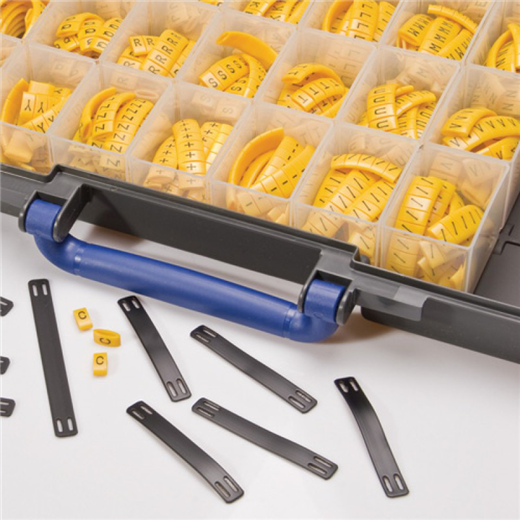 330PCS black on yellow Route Marker Kit K-Type Cable marker tags cable number markers for cables to A to Z numbers 0 to 9