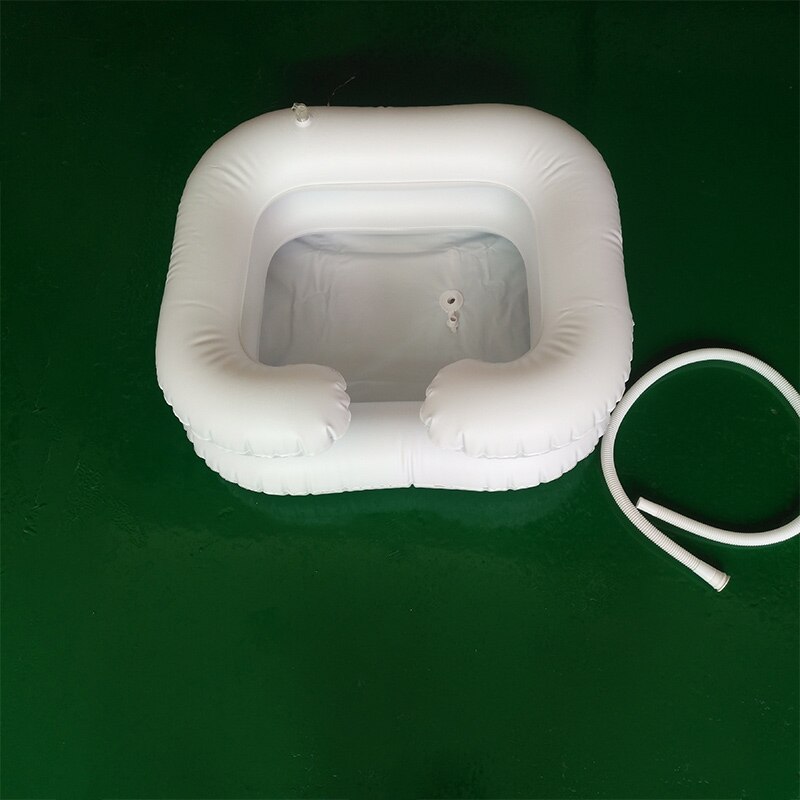 Bañera hinchable de PVC para lavado de pelo con tubo de drenaje, lavamanos para el cuidado de los ancianos