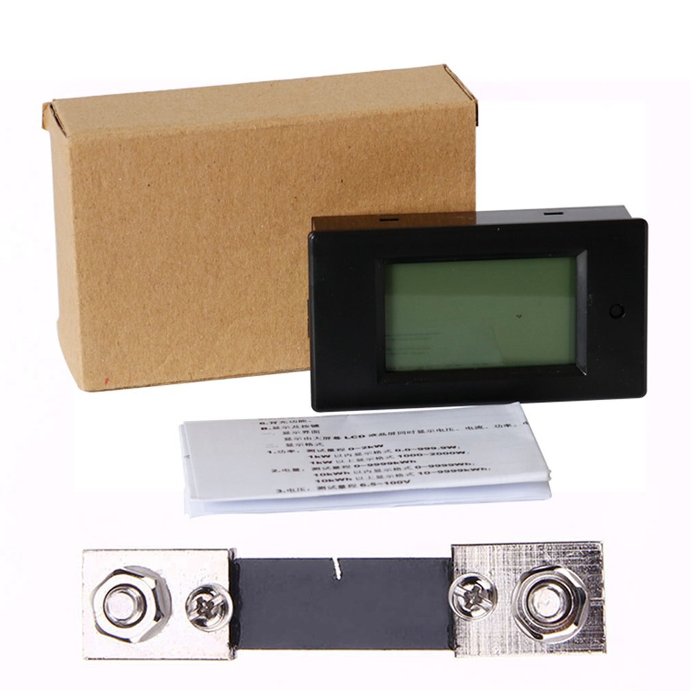 DC voltage current power meter 100A current shunt 4 in 1 meter With overload alarm function Large-screen LCD