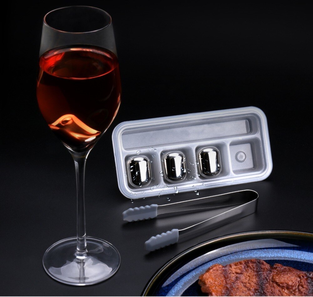 Original Circle Joy Ice Cube 304 Stainless Steel Washable Long-term Use Ice Maker For Wine Corks Fruit Juice