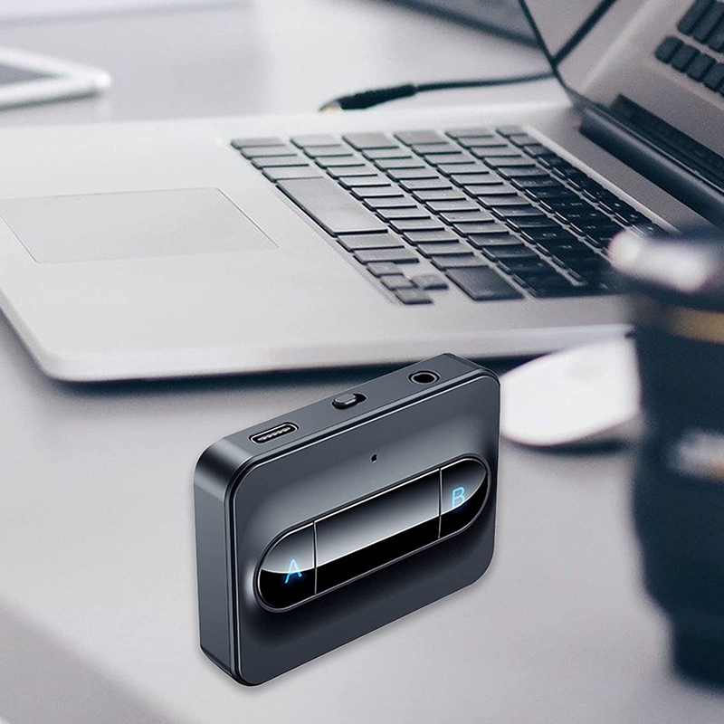 Bluetooth 5.0 Transmitter Adapter Dual Link Link Headphones Home Sound System Black