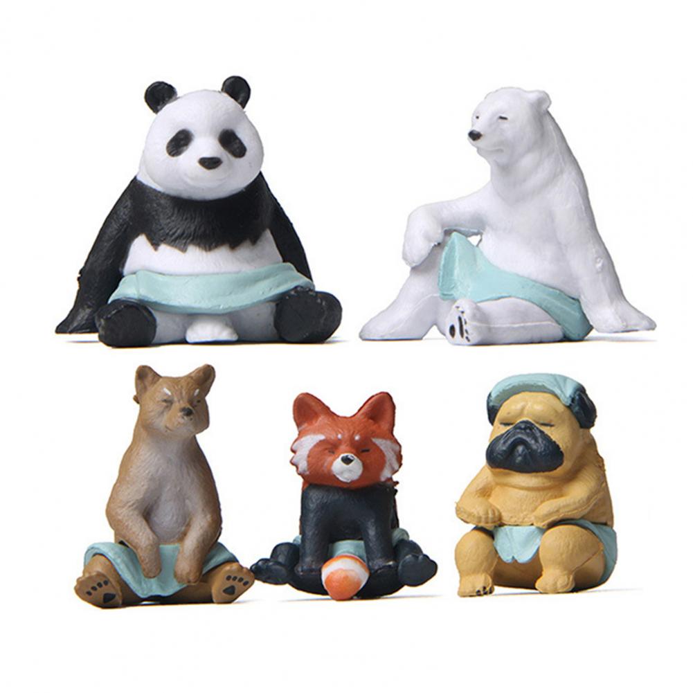 Lot de 8 décorations de gâteau panda miniatures pour décoration de fête et jardin, pot de fleurs, décoration de paysage