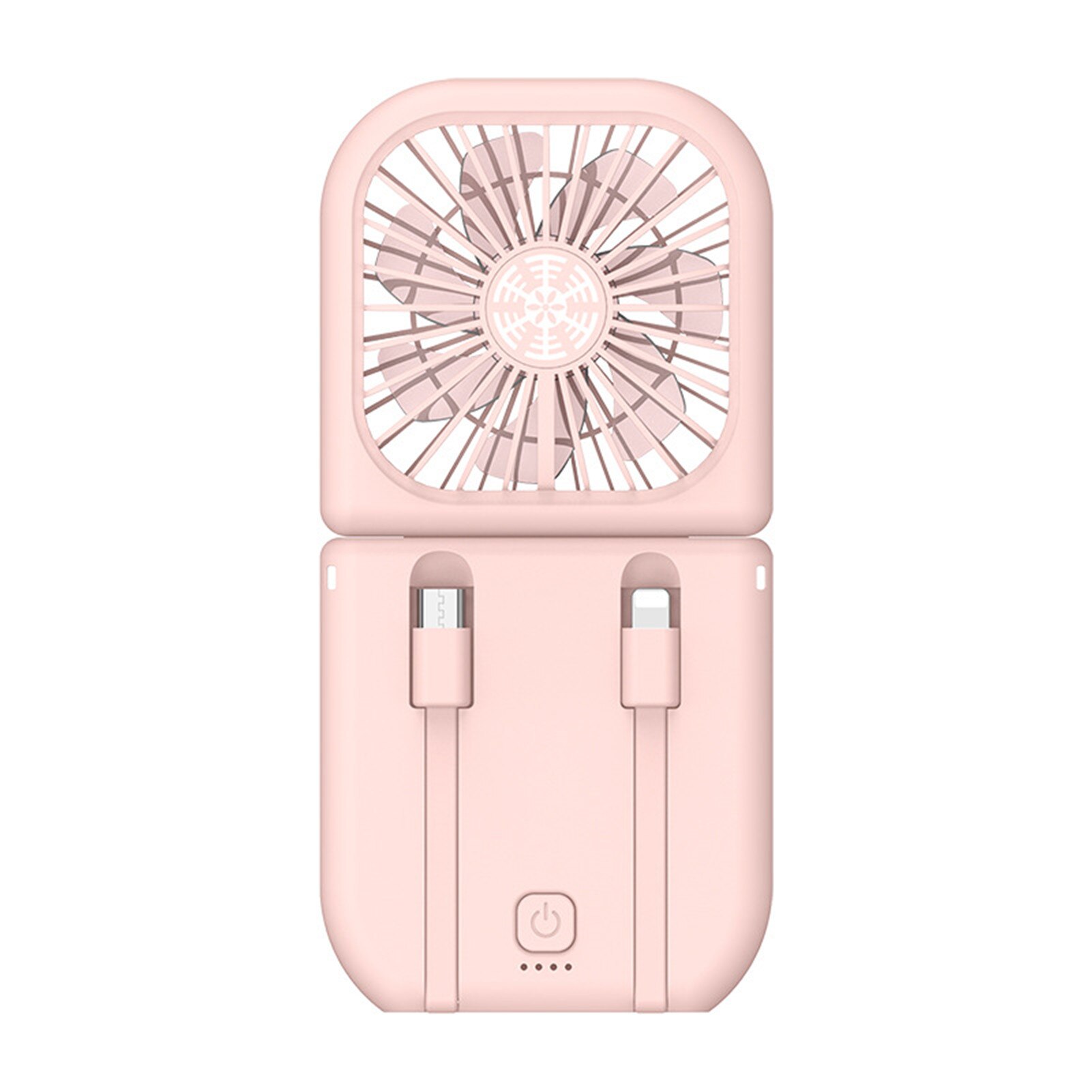 Usb Persoonlijke Kleine Ventilator 5000Mah Power Bank Neck Ventilator Met 3 Snelheden: Pink