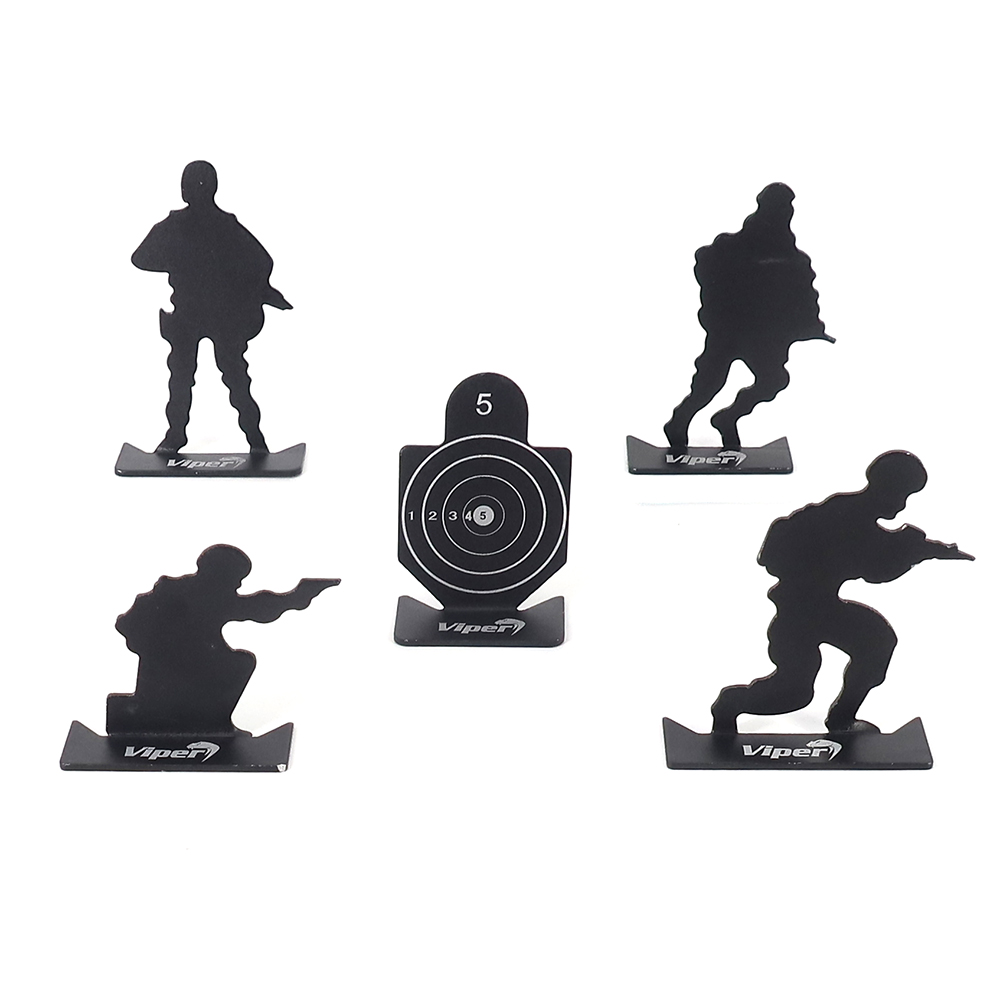 5pcs Frosted Matte Metal Aluminum Shooting Targets Set Soldier Shape Shooting Practice Target Aiming Target Shooting Accessories