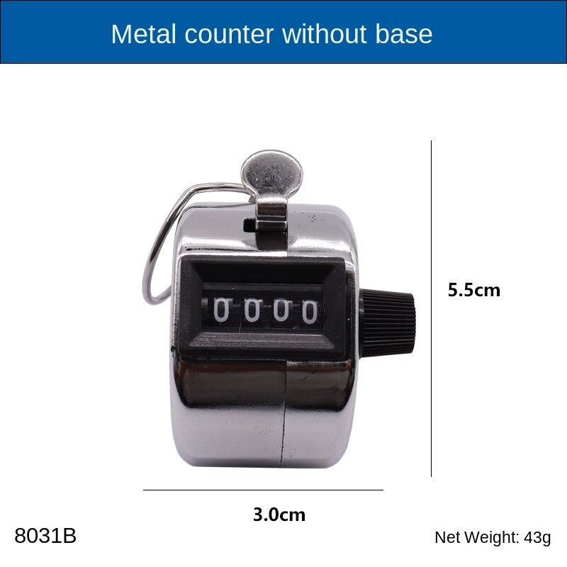 Mini Hand 0-9999 Counter 4 Digit Number Counters Manual Metal Counter Hand Held Decompression Counter: D