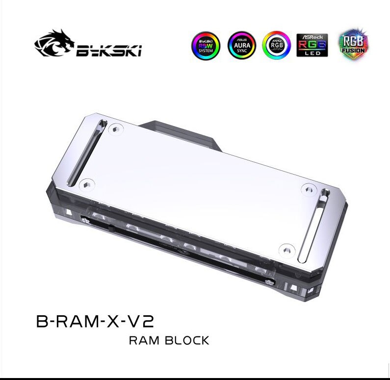 Bykski Ram Water Blok Rgb, Koperen Radiator + Aluminium Cover, Geheugen Liquid Cooler, 2/4 Kanalen, 5V/12V Sync, B-RAM-X-V2