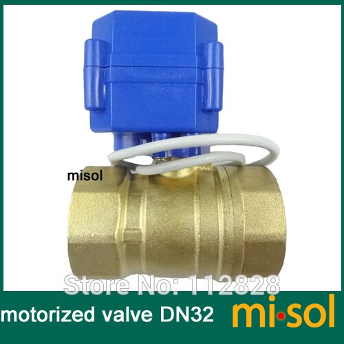 MISOL Vanne à Bille Motorisée 12V DN25 (1" BSP Réduit) Avec Interrupteur Manuel - Robinet Électrique En Laiton 2 Voies