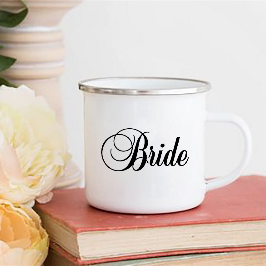Team Bride Printed Mug Bachelorette Shower Party Wine Juice Cups Coffee Handle Cup Bridesmaid Mugs Maid of Honor: XH3546-A015WH-8