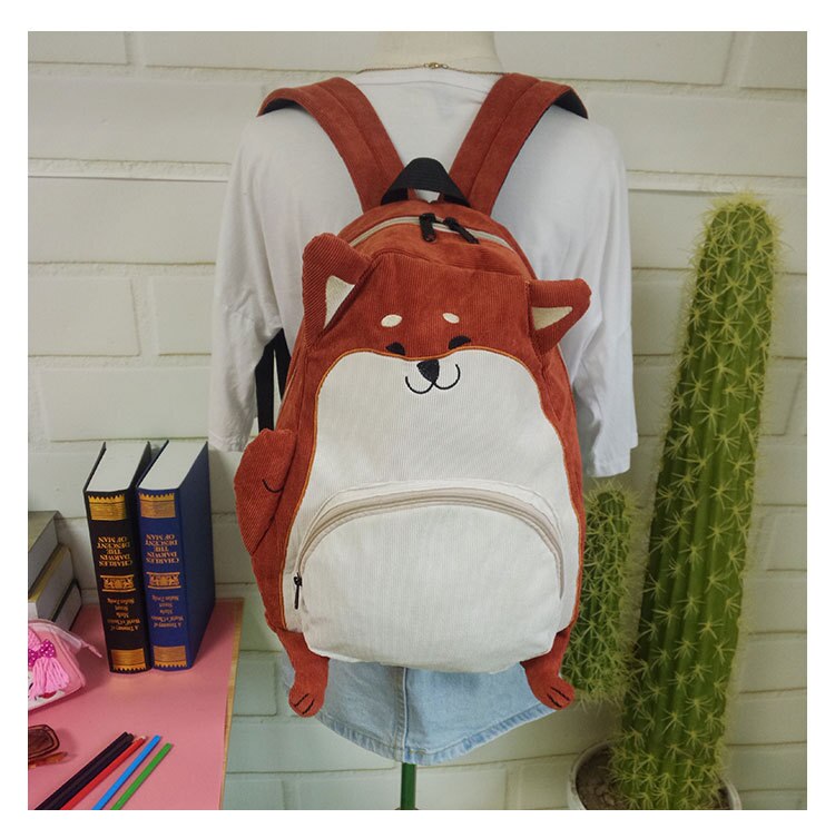Bolso de tela original de Carlino con animales, mochila japonesa de gran para estudiantes de secundaria, bolso escolar de otoño, para mujer: squirrel