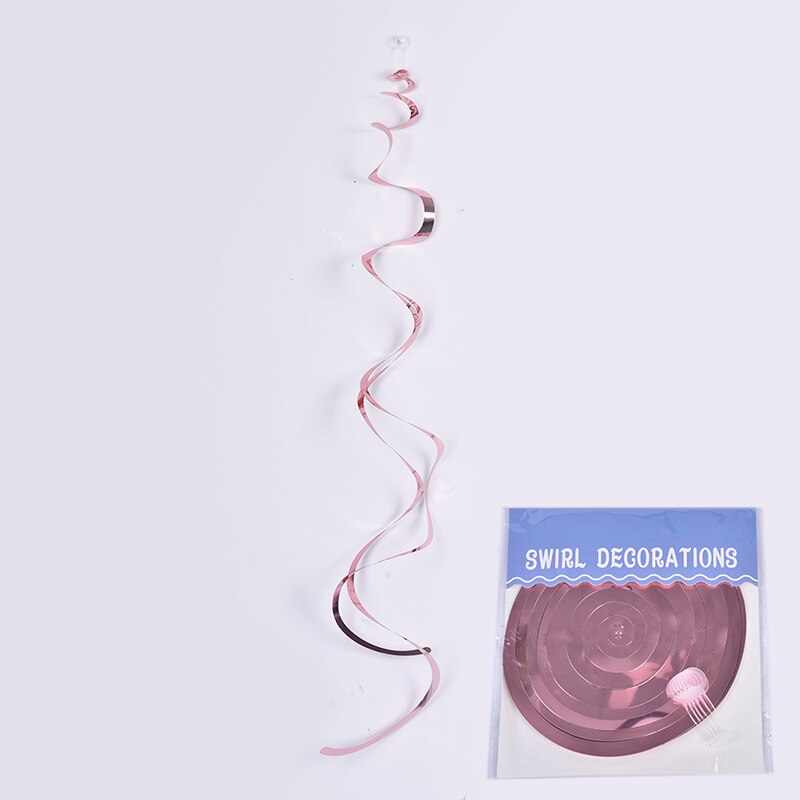 DIY Swirl Banner Decorative Ceiling Hanging Metallic Wedding Favor Birthday Decor Garland Party Supplies: Rose Gold