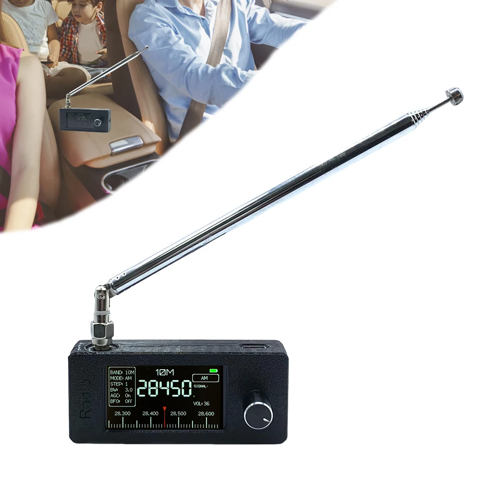 SI4732 0.5-108 mhz Radio portatile LSB USB AM FM Mini radio tascabile Schermo IPS da 1,9 pollici Radio FM/AM Ricevitore radio per tutte le bande