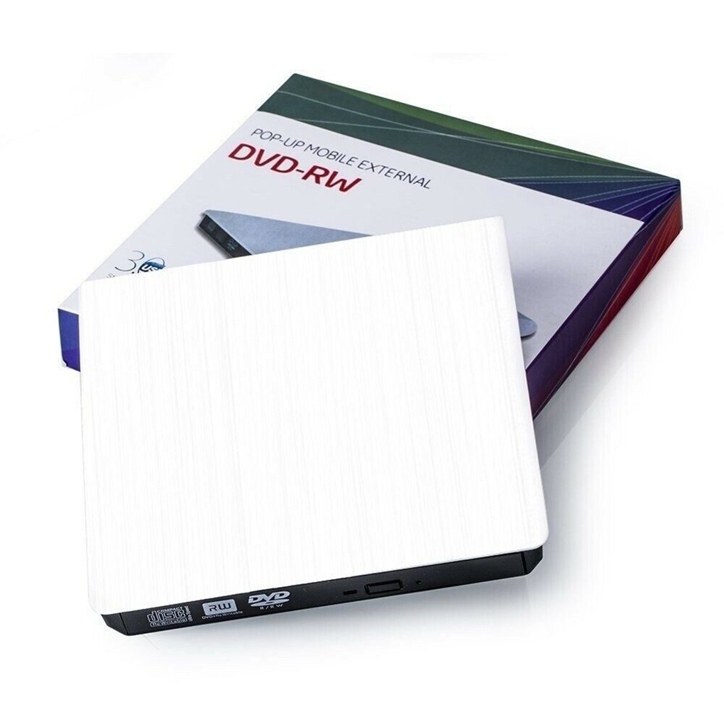 Slanke Externe Optische Drive Usb 2.0 Dvd Combo Dvd Rom Speler CD-RW Brander Schrijver Plug En Play Voor Macbook Laptop desktop Pc: WHITE