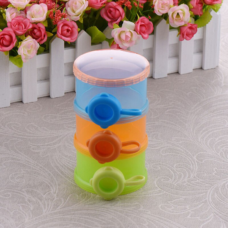 1 st. 3 lagen draagbare babymelkpoeder formule dispenser opbergdoos bakken container voedsel opslag voedingsdoos zijopener