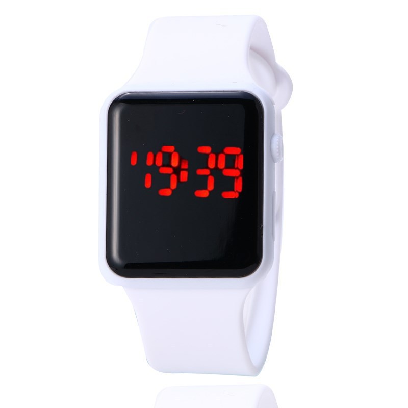 Novo confortável relógio de moda crianças silicone relógio led criança pulseira esporte simples adolescente/menina relógio de pulso: WHITE