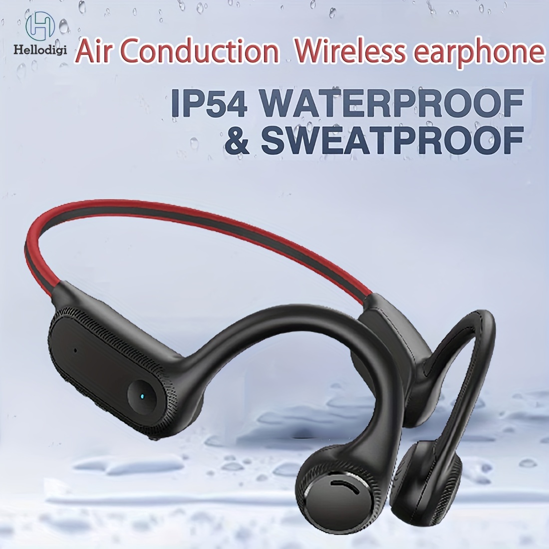 Auriculares inalámbricos de conducción de aire, audífonos estéreo HiFi para deporte y correr, resistentes al agua y al sudor, IP54