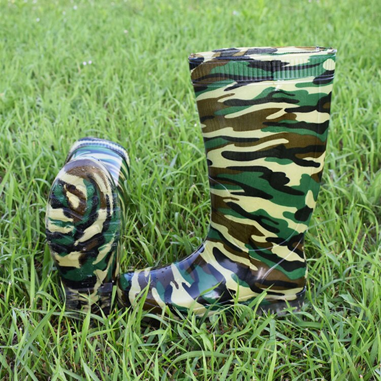 Aleafalling waterproof rain boots labor shoes graffiti men rainproof workplace rubber knee high tube boots slip on botas m73