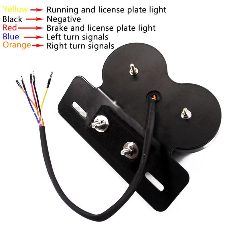 Universal twin dual motorcykel baglygte baglygte led motorcykel baglygte blinklys bremse nummerpladeholder lys