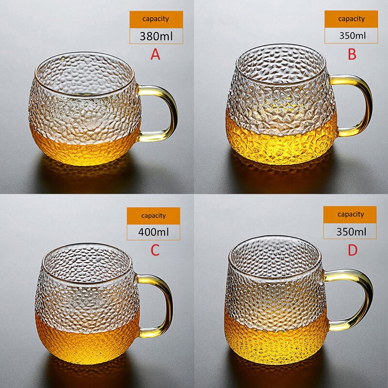 Glass Cup Heat resistant Glass Water Cup With Handle Tea Milk Drink Mug Household Whiskey Beer Juice Cup Bar Drinkware #5
