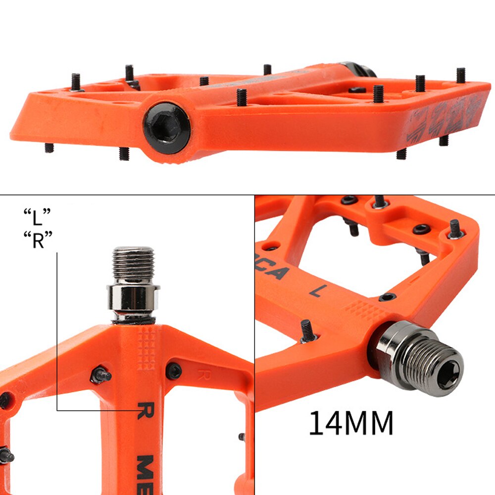 MEROCA-pedales ultraligeros planos para bicicleta de montaña, de nailon, con plataforma