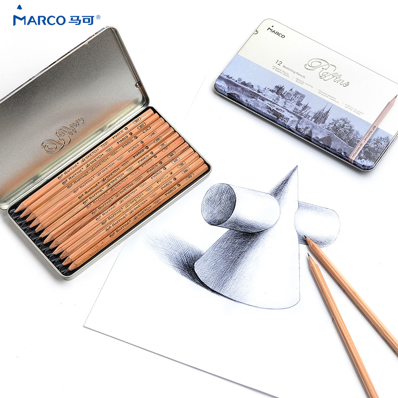 Marco de 12 unidades por caja, conjunto de lápiz estándar de madera H HB 2H 3H 2B 3B 4B 5B 6B 7B 8B 9B escolar, material de papelería para bosquejo