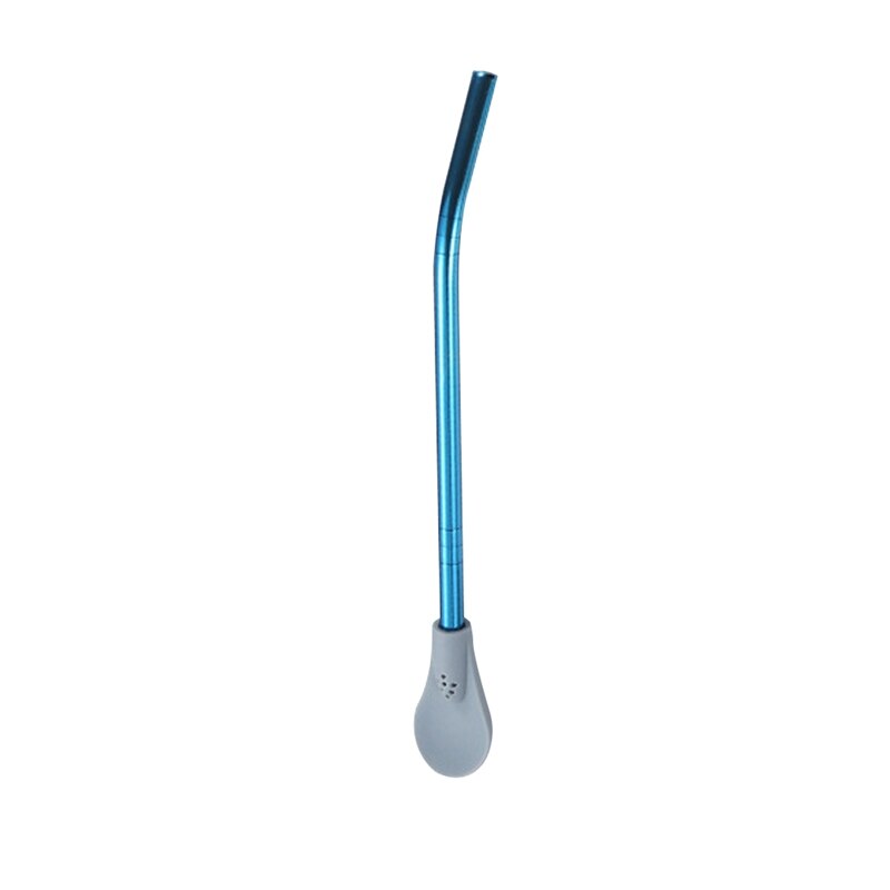 Pajita de acero inoxidable para beber agua y zumo, cuchara reutilizable con filtro para té, accesorios para el hogar y la cocina, 1 unidad: L