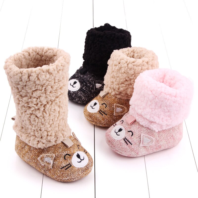 Winter Baby Laarzen Leuke Kat Meisjes Jongens Breien Booties Super Warm Houden Baby Peuter Zachte Bodem Sneeuw Schoenen 0-18 M