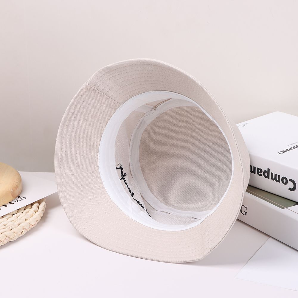 Sombrero de pescador estilo callejero para hombre y mujer, gorro de pescador con bordado de letras en inglés, estampado de letras, protección solar