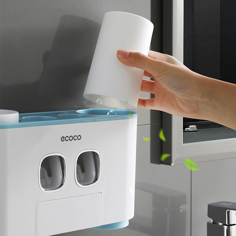 Auto Tandpasta Dispenser Tandenborstelhouder Set Met 4 Cup Voor Badkamer Accessoires Thuis Wall Mount Tandpasta Knijper