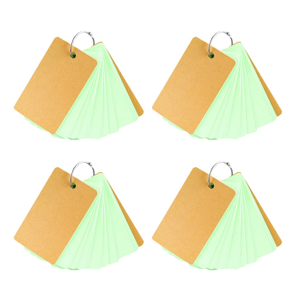 4Pcs Small Long Ring Book Portable Blank Travel Journal Notepad for Writing Drawing School Office (Kraft Paper, Light Blue Core): Picture 3